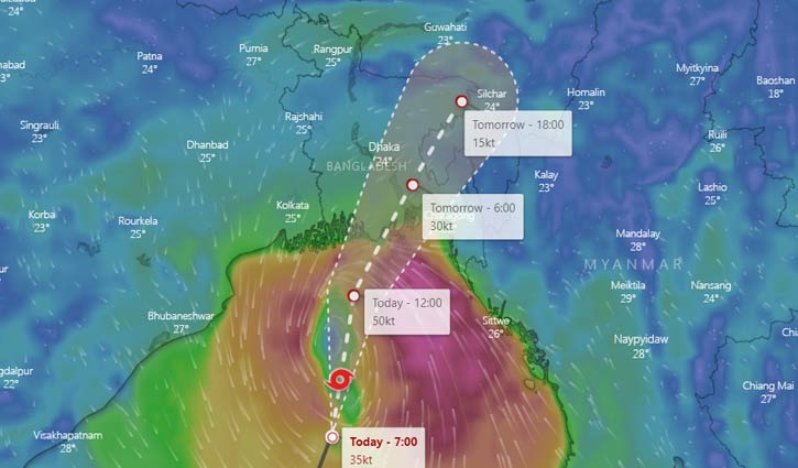 ঘূর্ণিঝড় সিত্রাং: মোংলা ও পায়রায় ৭ নম্বর বিপদ সংকেত