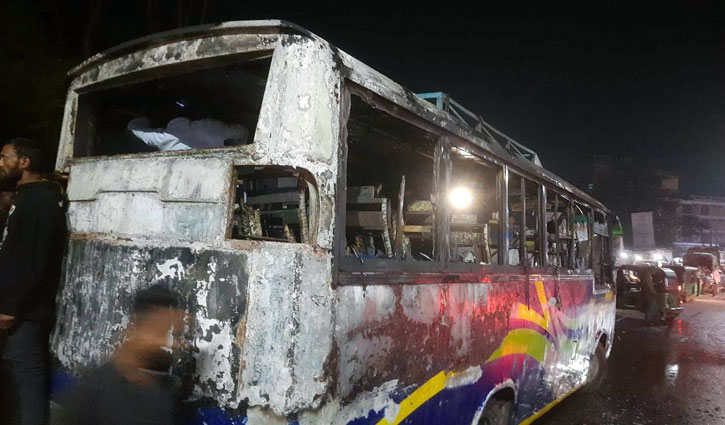 Bus torched in Sylhet