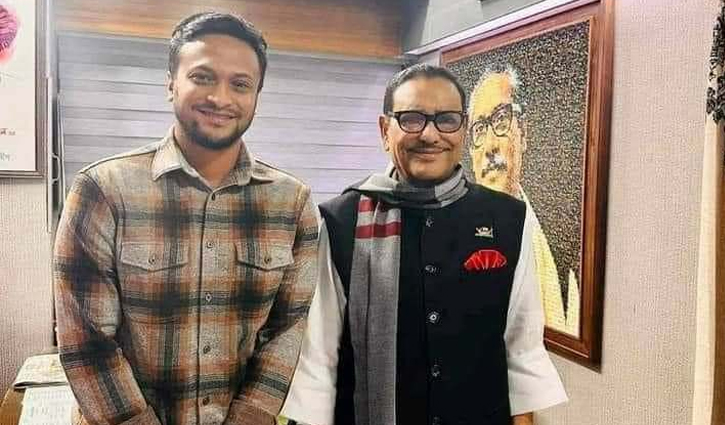 Shakib meets Obaidul Quader