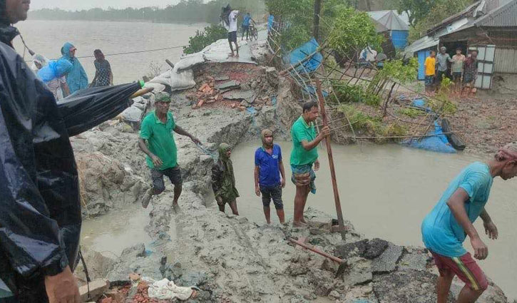 খুলনা-বাগেরহাট-সাতক্ষীরা জোনের ৬১ কিলোমিটার বেড়িবাঁধ ক্ষতিগ্রস্ত