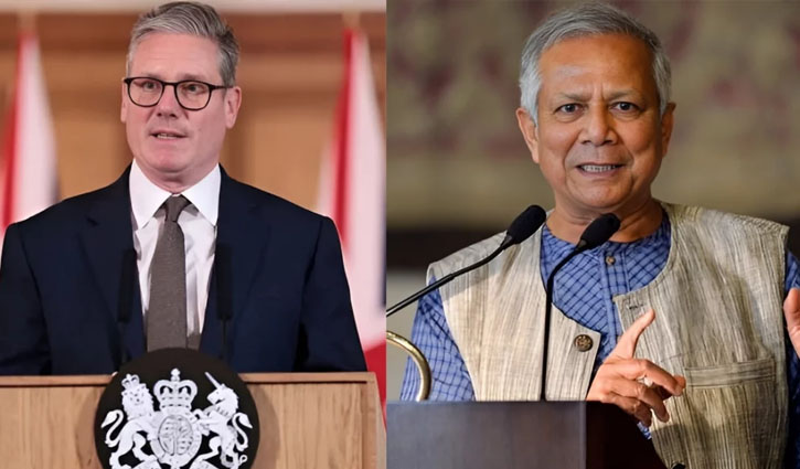 British PM greets Chief Adviser Prof Yunus