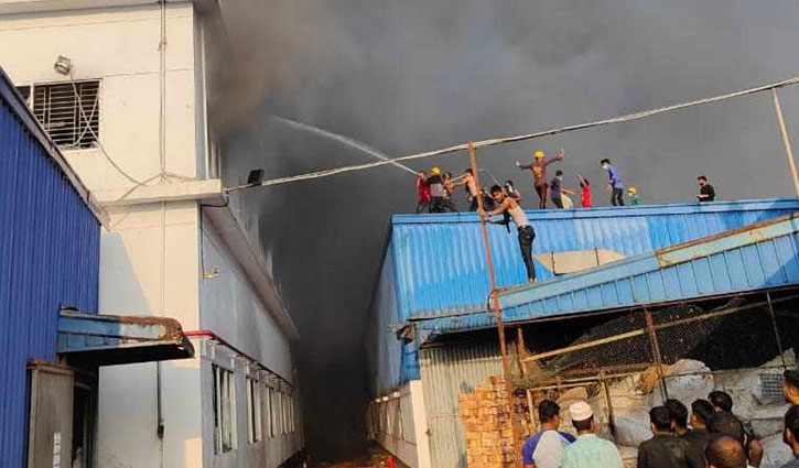 Fire at shoe soles factory in Gazipur