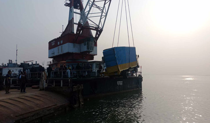 A truck recovered from capsized ferry