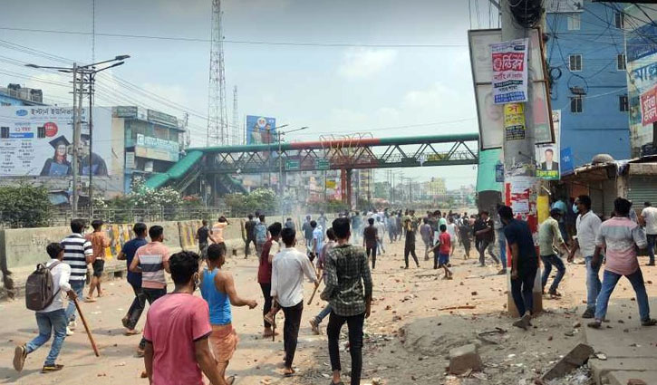 রণক্ষেত্র সাভার, থেমে থেমে চলছে সংঘর্ষ