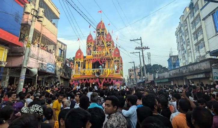 রথটানে উপচে পড়া ভিড়, জগন্নাথের জয়ধ্বনি