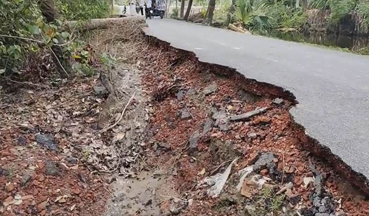 হস্তান্তরের আগেই ভাঙল পৌনে ৭ কোটি টাকার সড়ক