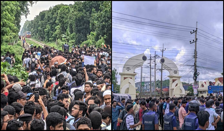 চট্টগ্রামে সড়ক ও রেলপথ অবরোধ শিক্ষার্থীদের