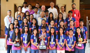 Chief Adviser accords reception to SAFF winning women footballers