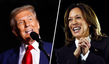 Donald Trump at 266 electoral votes, Kamala Harris at 219